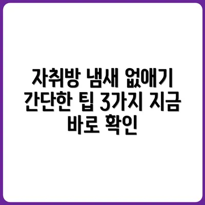 자취방 냄새 잡는 초간단 방법 3가지